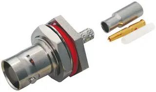 RF/COAXIAL, BNC BULKHEAD JACK STR 75 OHM CRIMP 112235