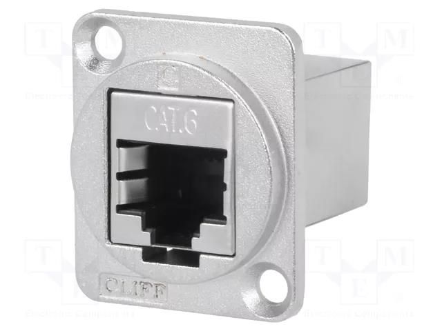 Coupler; FT; Cat: 6; shielded; 8p8c; RJ45 socket,both sides; metal CLIFF CP30222SM