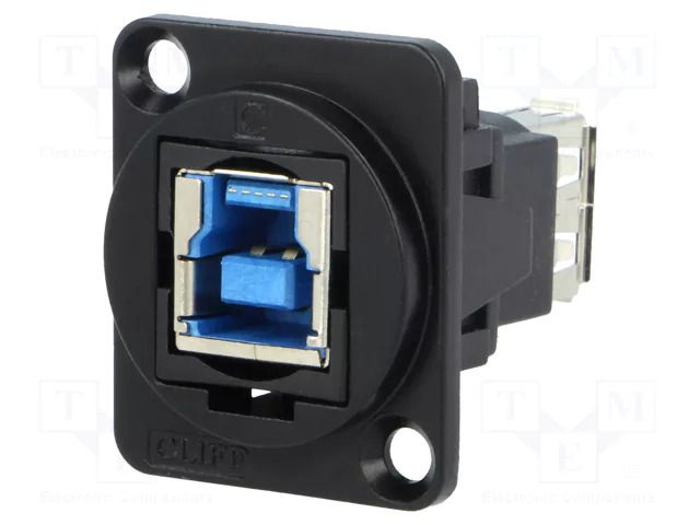 Coupler; socket; USB A socket,USB B socket; FT; USB 3.0; metal CLIFF CP30206NMB