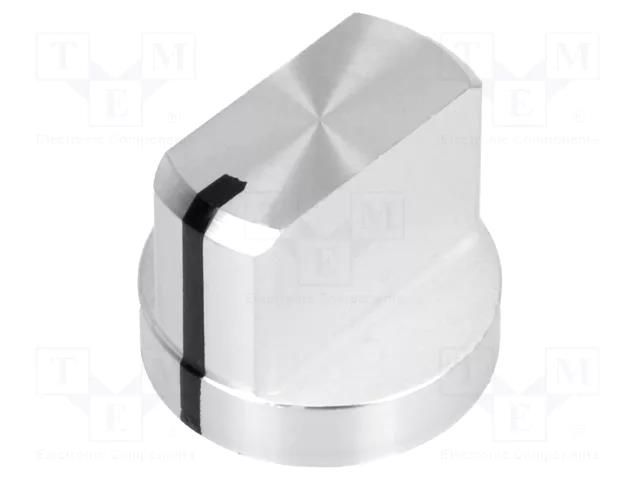 Knob; with flange,with pointer; aluminium; Øshaft: 6mm; silver MENTOR G5582.6611