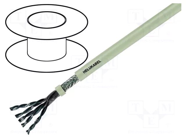 Wire; LiYCY-P; 4x2x1mm2; shielded,tinned copper braid; PVC; grey HELUKABEL LIYCYP4X2X1.00