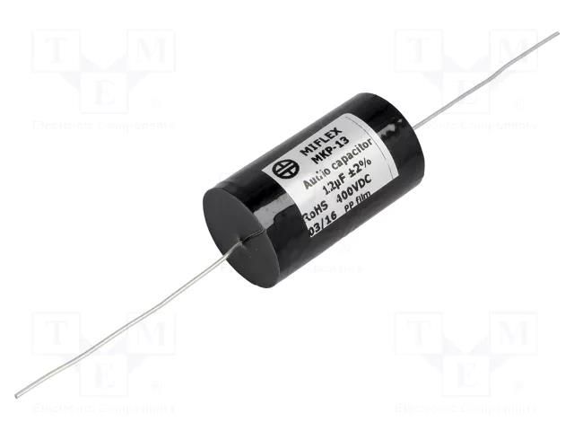 Capacitor: polypropylene; 12uF; 400VDC; ±2%; Ø26.4x44mm; -25÷85°C MIFLEX MKP13-12U/400