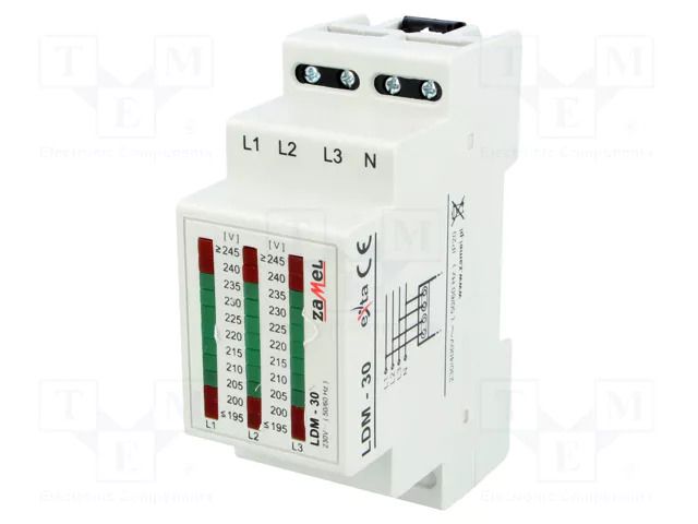 Module: voltage indicator; 3x230VAC; IP20; for DIN rail mounting ZAMEL LDM-30