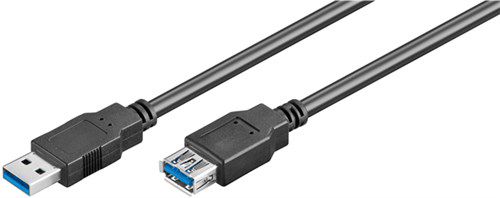 USB Extension Cable, USB 3.0, 1.8 m, black, 1.8 m - USB 3.0 male (type A) > USB 3.0 female (Type A) 43998