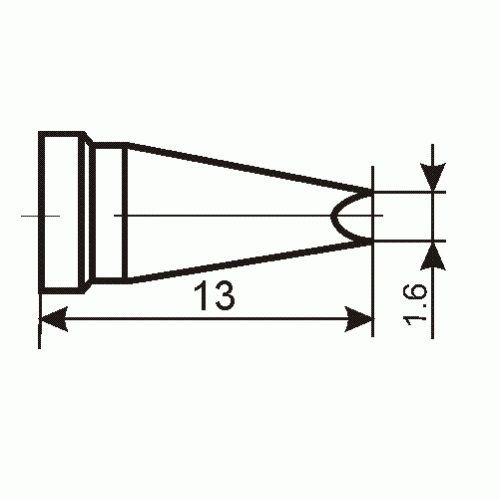 Spare tip 1.6mm for soldering stations LF-2000, LF-8800, Xytronic 44-710661