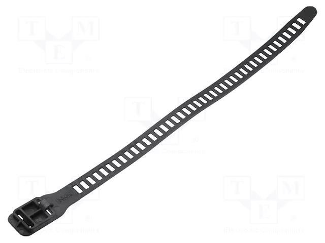 Cable tie; multi use; L: 580mm; W: 28mm; black; polyurethane; 360N HELLERMANNTYTON SOFT-FIX-XL