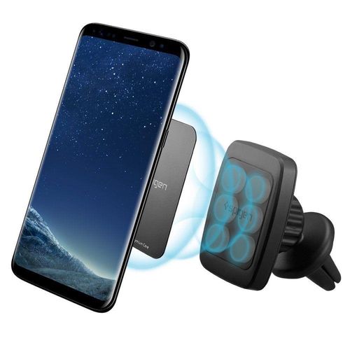 Spigen H12 phone holder for car air vent magnetic - black, Spigen 8809466643101