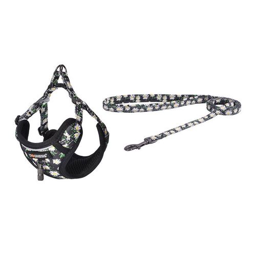 Dogness walking set leash 1,5m+harness for dog (multicolor), Dogness DOG SET DAISY