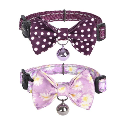 Collar set Dogness for cats 2 pcs (Calamus Purple/Polka Dot Purple), Dogness COLLAR PINK