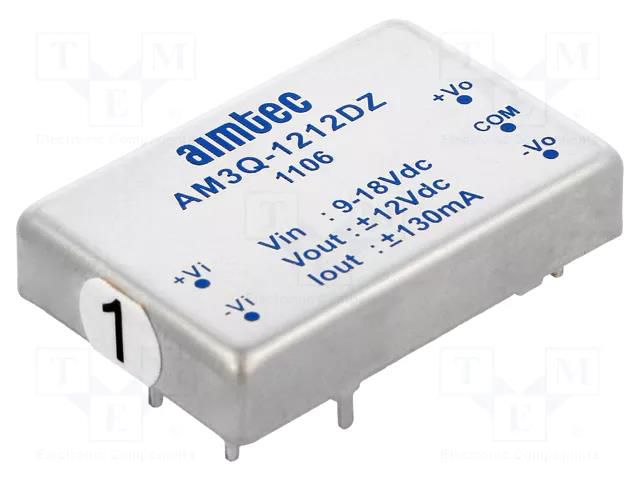 Converter: DC/DC; 3W; Uin: 9÷18VDC; Uout: 12VDC; Uout2: -12VDC AIMTEC AM3Q-1212DZ