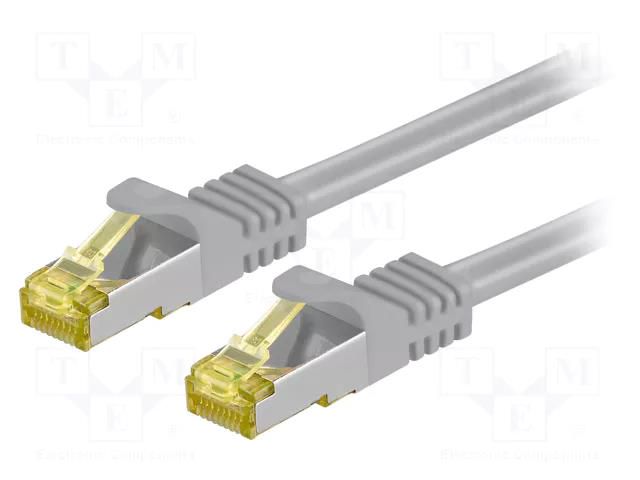 Patch cord; RJ45 plug,both sides; S/FTP; 6a; stranded; Cu; 10m GOOBAY S/FTP7-CU-100GY