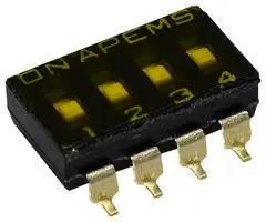 DIP SW, 4CKT, SPST-NO, 0.025A/24VDC, SMD IKD0403000