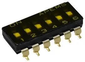 DIP SW, 6CKT, SPST-NO, 0.025A/24VDC, SMD IKD0603000
