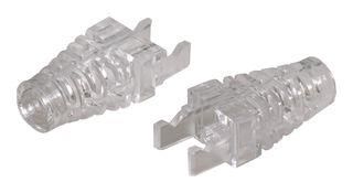 STRAIN RELIEF BOOT, RJ45 PLUG, PC/CLEAR PSRL5.5