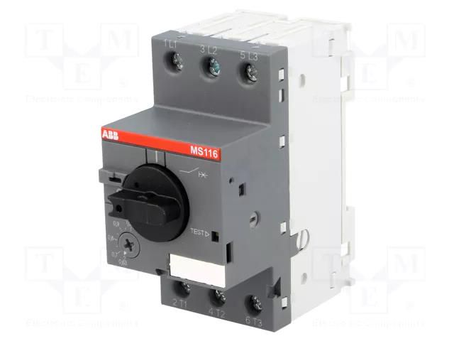 Motor breaker; 0.25kW; 208÷690VAC; for DIN rail mounting; IP20 ABB MS116-1.0