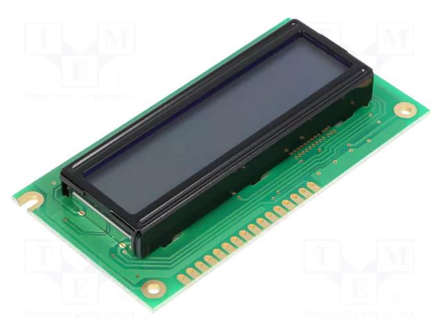 Display: LCD; alphanumeric; STN Positive; 16x2; grey; 84x44x13.5mm RAYSTAR OPTRONICS RC1602A-GHW-CSX