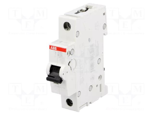 Circuit breaker; 230/400VAC; Inom: 25A; Poles: 1; Charact: B; 6kA ABB S201-B25