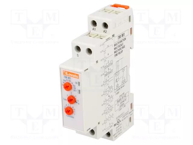 Timer; 1÷10days; SPDT; 250VAC/8A; Usup: 12÷240VAC; 12÷240VDC; TM LOVATO ELECTRIC TMM1