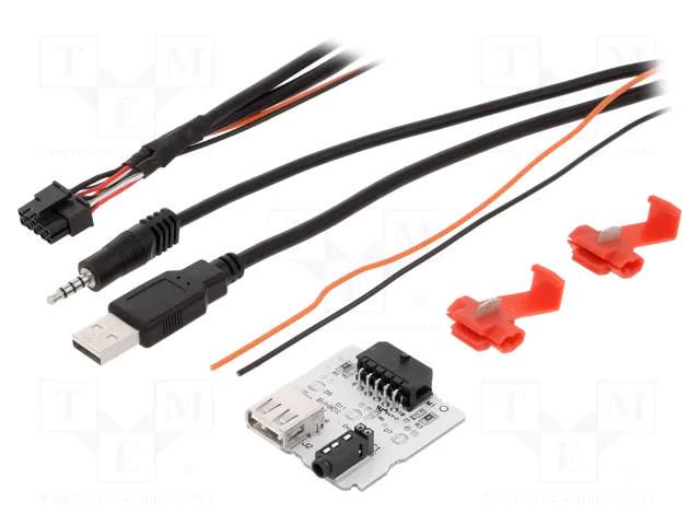 USB/AUX adapter; Kia; Jack 3,5mm 3pin socket,USB A socket PER.PIC. USB.KIA.08