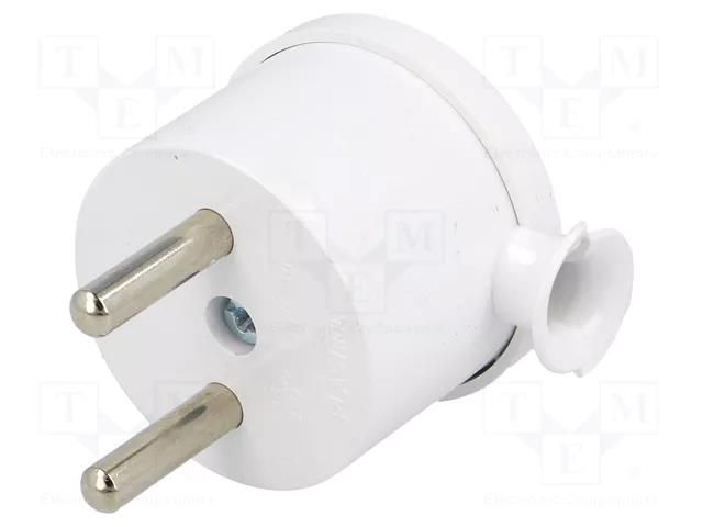 Connector: AC supply; male; plug; 2P; 230VAC; 16A; Type: MINI,round PLASTROL WT-10/WH