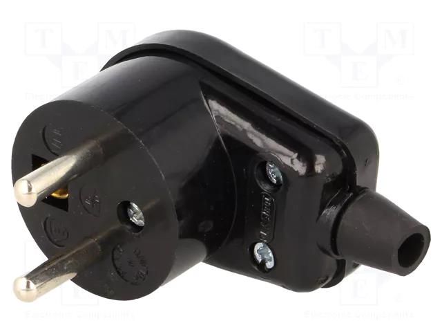 Connector: AC supply; male; plug; 2P+PE; 230VAC; 16A; black; PIN: 3 PLASTROL WT-16S/BK