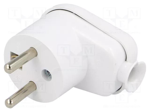 Connector: AC supply; male; plug; 2P+PE; 230VAC; 16A; white; PIN: 3 PLASTROL WT-16Z/WH