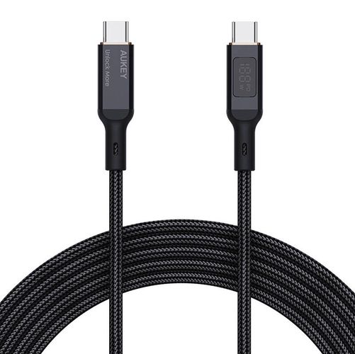 USB-C to USB-C Cable Aukey CB-MCC101, 100W, 1m (black), Aukey CB-MCC101 Black