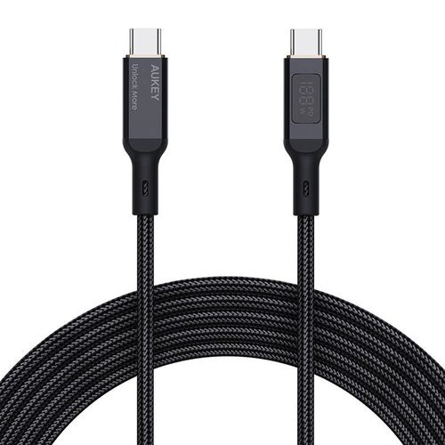 USB-C to USB-C Cable Aukey CB-MCC102, 100W, 1.8m (black), Aukey CB-MCC102 Black