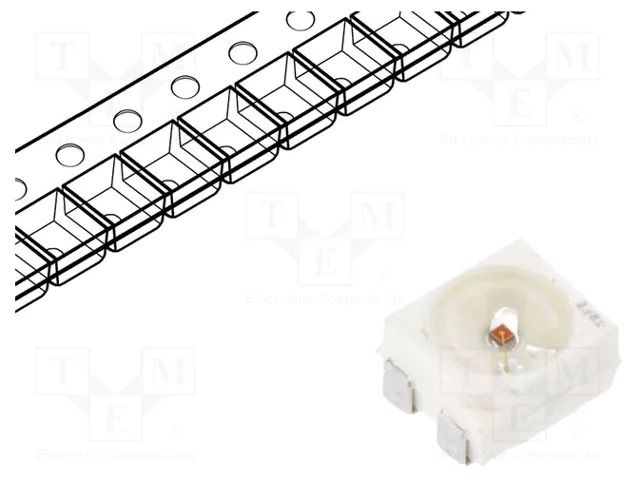 LED; yellow; SMD; 3528,PLCC4; 1120÷2240mcd; 1.9÷2.65VDC; 120°; 50mA ams OSRAM LYE6SF-AABA-46-1