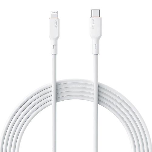 USB-C to Lightning Cable Aukey CB-SCL1, 27W, 1m (white), Aukey CB-SCL1 White