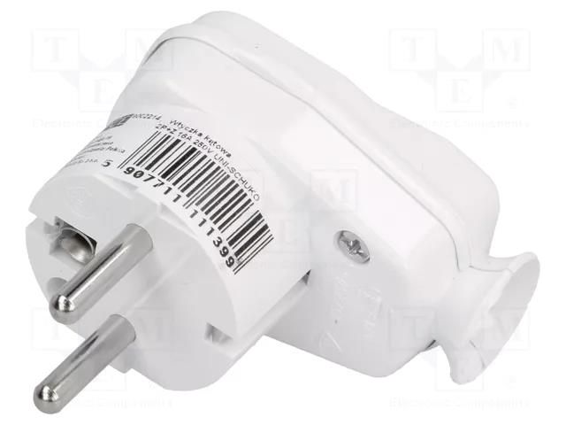 Connector: AC supply; male; plug; 2P+PE; 250VAC; 16A; white; PIN: 3 PCE 9002214