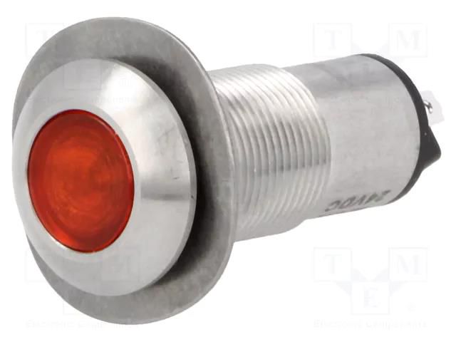 Indicator: LED; flat; red; 24VDC; Ø13mm; IP67; connectors; ØLED: 10mm MARL 528-501-22