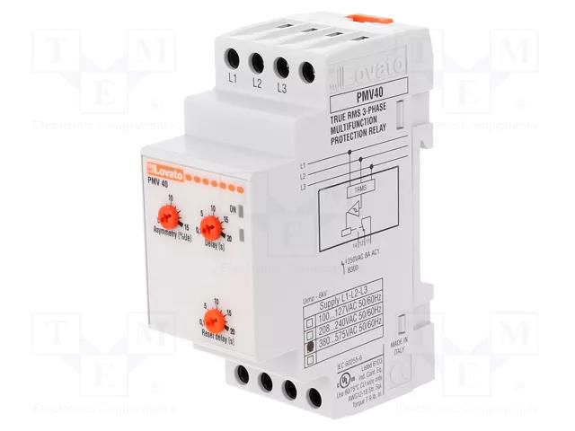 Voltage monitoring relay; phase sequence,phase failure; PMV LOVATO ELECTRIC PMV40A575
