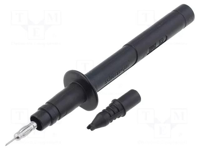 Measuring tip; 5A; black; Socket size: 4mm; Plating: nickel plated SCHÜTZINGER SPS2381NI-SW