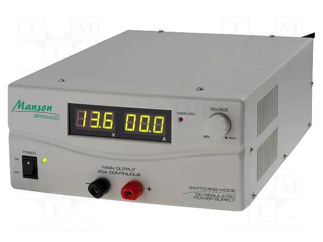 Power supply: laboratory; switching,single-channel; 3÷15VDC; 40A MANSON SPS-9400