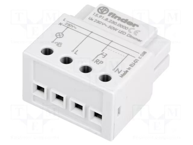 Relay: installation; wall mount; -10÷50°C; IP20; 230VAC; 100W FINDER 15.91.8.230.0000