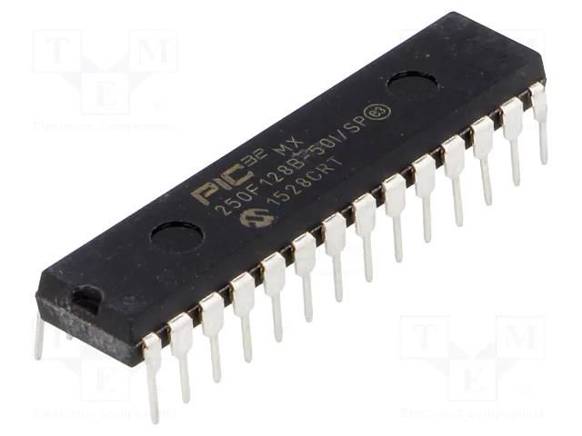 IC: PIC microcontroller; 128kB; 2.3÷3.6VDC; THT; DIP28; PIC32; tube MICROCHIP TECHNOLOGY 32MX250F128B-50ISP