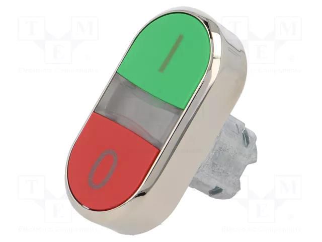 Switch: double; 22mm; Stabl.pos: 1; green/red; none; IP67; flat SIEMENS 3SU1050-3AB42-0AK0