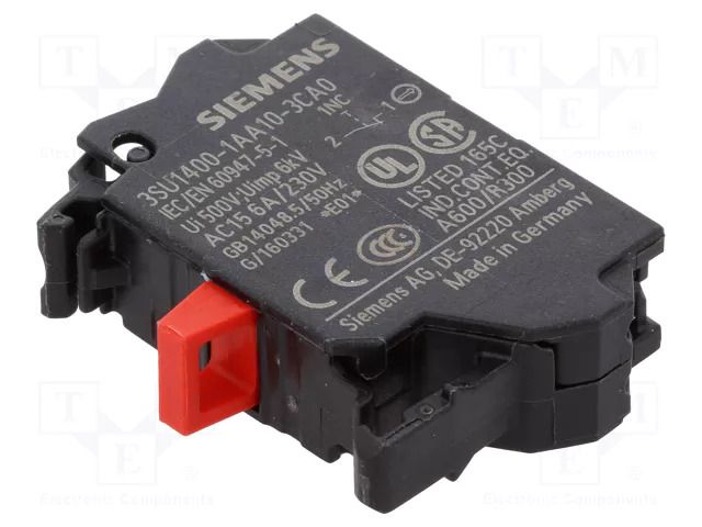 Contact block; 22mm; 3SU1.5; front fixing; spring clamps SIEMENS 3SU1400-1AA10-3CA0