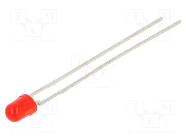 LED; red; 3mm; 4÷15mcd; 30°; Front: convex; 2÷3VDC; No.of term: 2 VISHAY TLUR4400