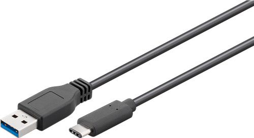 Sync & Charge Super Speed USB-C™ to USB A 3.0 Charging Cable, 1 m, black - USB 3.0 male (type A) > USB-C™ male 44712