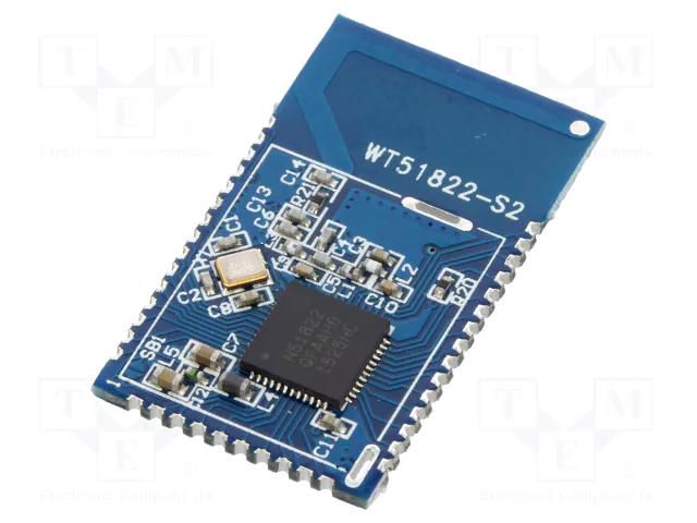 Module: Bluetooth Low Energy; 4dBm; GPIO,I2C,SPI,SWD,UART; SMD WIRELESS-TAG WT51822-S2
