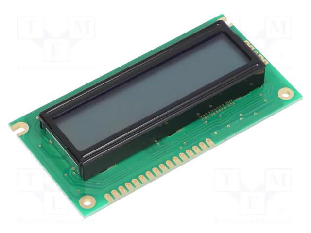 Display: LCD; alphanumeric; STN Positive; 16x2; grey; 84x44x13.5mm RAYSTAR OPTRONICS RC1602A-GHW-ESX