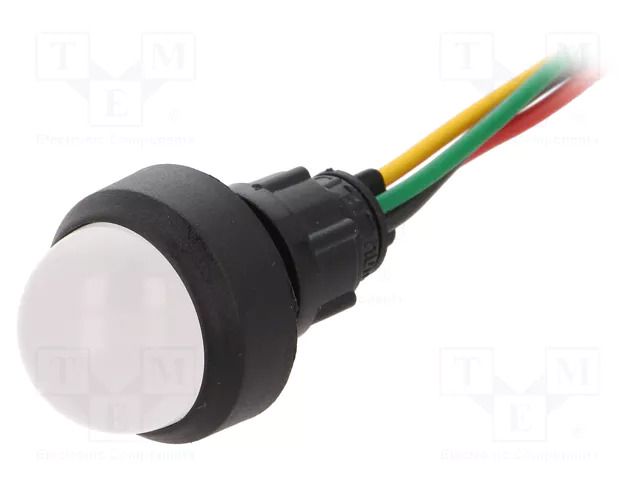 Indicator: LED; prominent; red/green/yellow; 230VAC; Ø13mm; IP40 POLAM-ELTA LRGY-D20-230ACWK