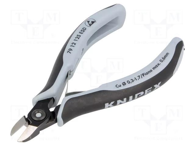Pliers; side,cutting,precision; ESD; 125mm; with small chamfer KNIPEX KNP.7912125ESD