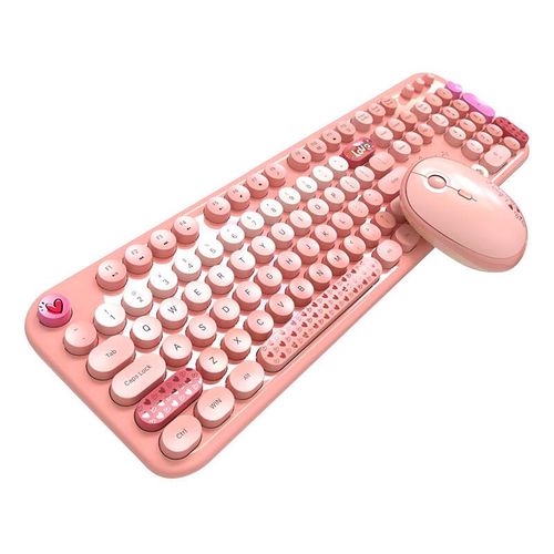 MOFII Lovely 2.4G Wireless Keyboard + Mouse Set (Pink), MOFII Lovely SMK-693M2AG