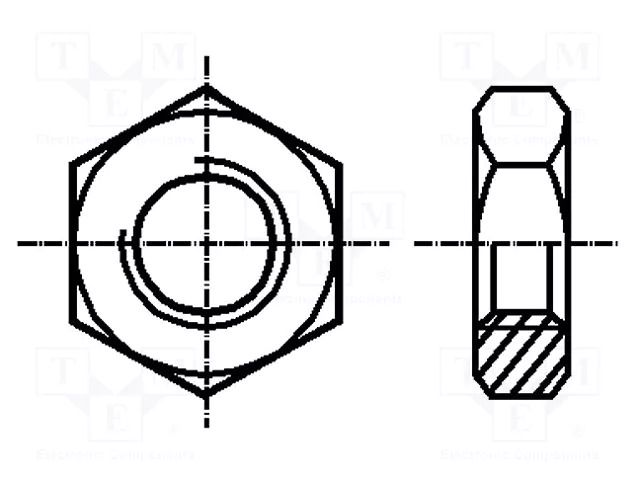 Nut; hexagonal; M10; 1.5; steel; Plating: zinc; H: 5mm; 17mm; BN 125 BOSSARD B10/BN125
