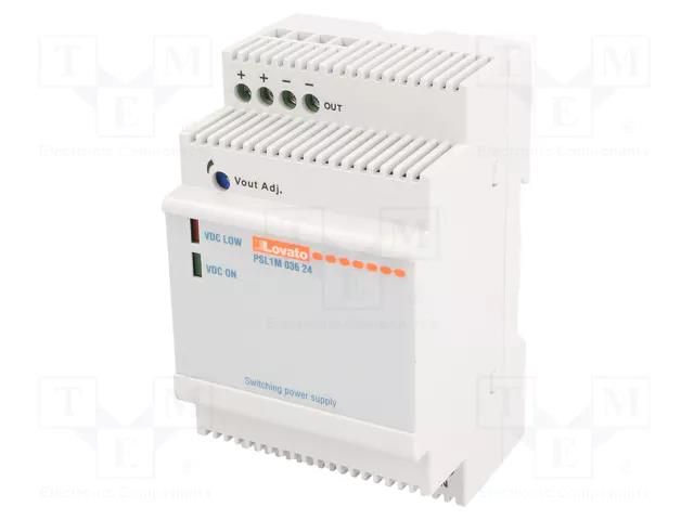 Power supply: switching; for DIN rail; 36W; 24VDC; 1.5A; 90÷264VAC LOVATO ELECTRIC PSL1M03624
