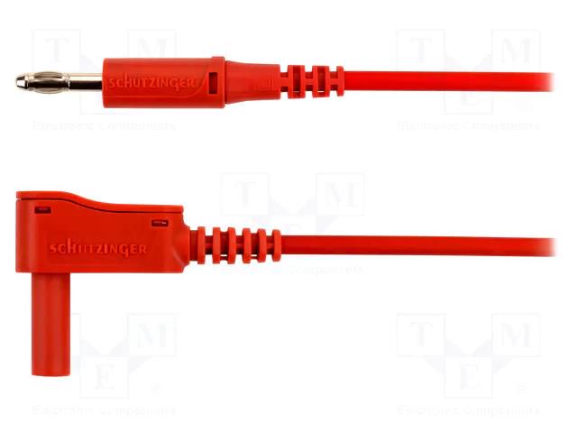 Test lead; 70VDC; 32A; banana plug 4mm,angular banana plug 4mm SCHÜTZINGER AL7622NI25200-RT