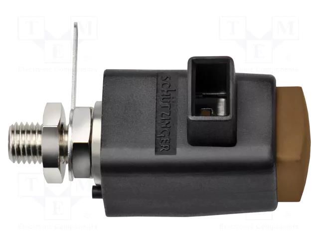 Laboratory clamp; brown; 300VDC; 16A; screw,spring clamp; nickel SCHÜTZINGER SDK801-BR
